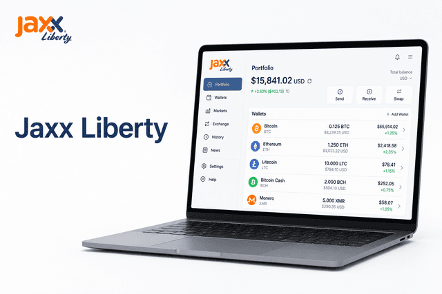 jaxx wallet extension with a device and wallet interface