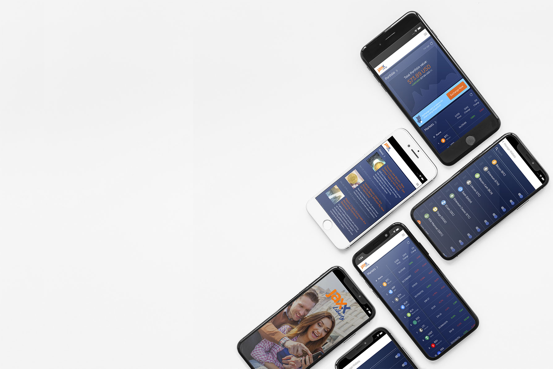 Jaxx Liberty is a leading blockchain wallet with built-in Exchange, Portfolio, Crypto News, Market Data and Block Explorer.